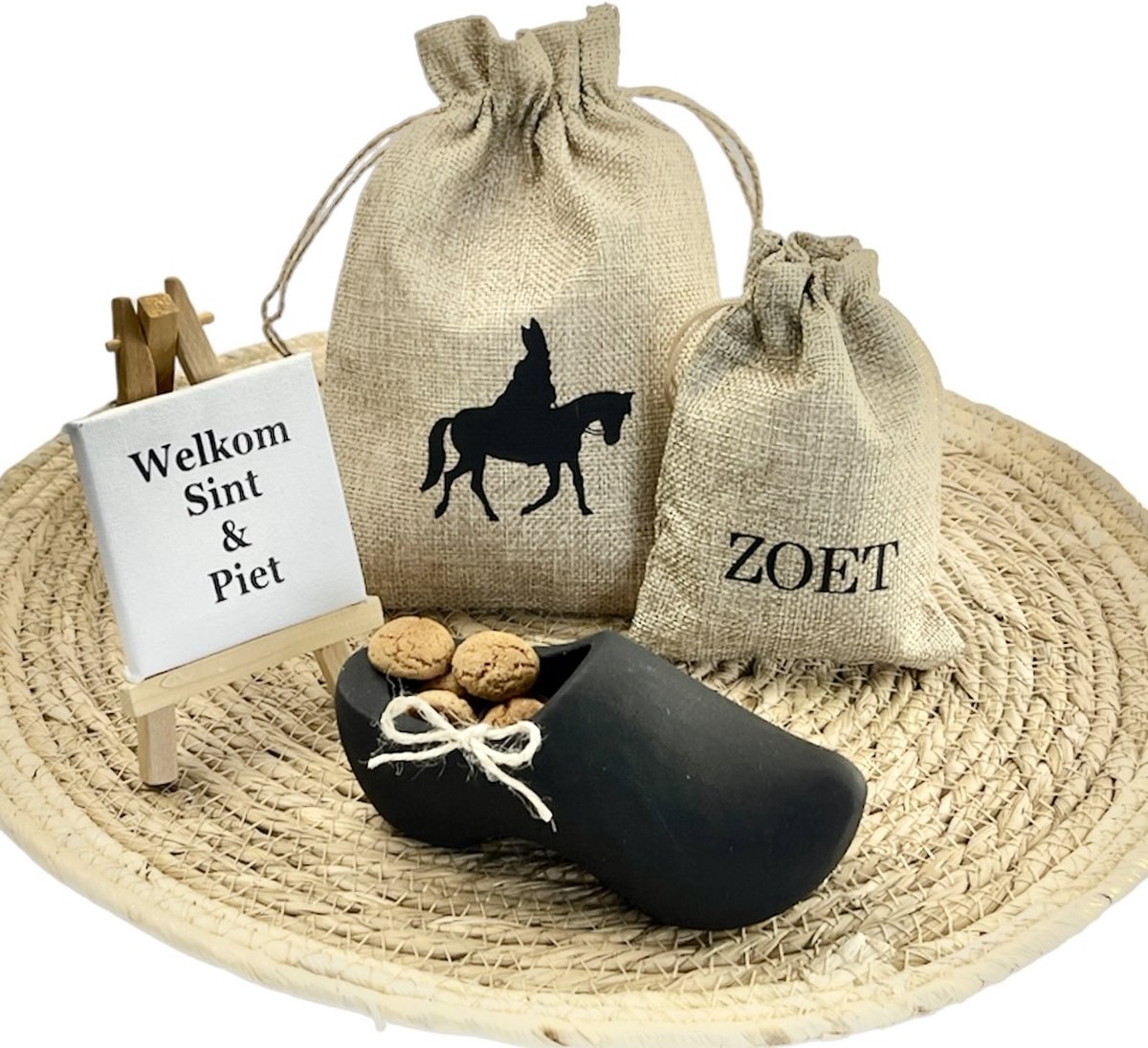 Sinterklaas versiering | Sint decoratie | pepernoten zakjes | jute zakjes | welkom sint en piet